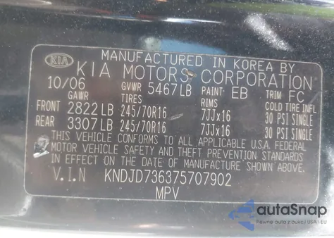 2007 Kia Sorento Ex из США, поврежденный, VIN KNDJD736375707902